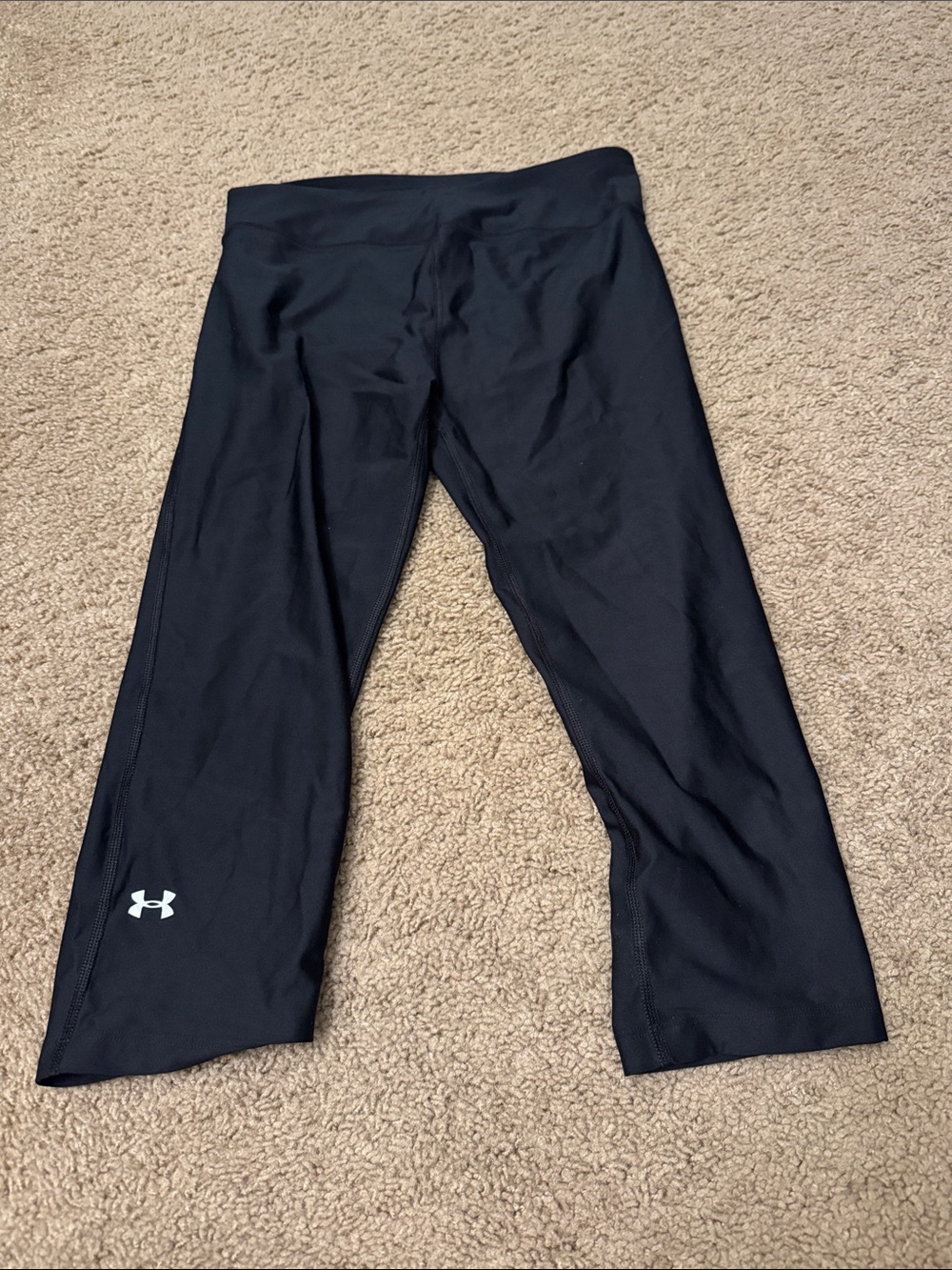 Under Armour Black Girls' Capri Leggings with Logo